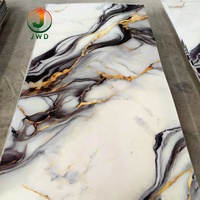 Panneau mural en PVC stabilisé personnalisé pour décoration intérieure, feuille de marbre UV pour panneaux de plafond, cuisine, salon