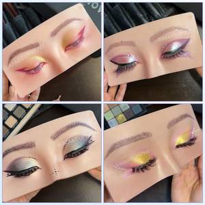 Tablero de Práctica de Maquillaje Facial con Ojos de Silicona 3D Realistas, Tono Oscuro Beige, para Práctica de Maquillaje de Cejas, Proveedor de Bajo Precio para Compras Mixtas - Product Image 6