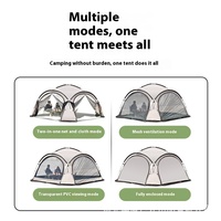 2025 tendance tente dôme en caoutchouc noir monocouche Oxford Camping en plein air parasol peu encombrant tente à billes étanche à la pluie pour la nuit