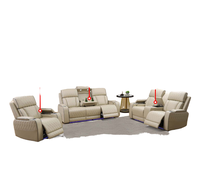 Sofá Reclinable Cuadrado de Cuero Reversible con Luces LED y Función de Reposacabezas, Mueble para Apartamento con Relleno de Esponja - ¡Gran Oferta!