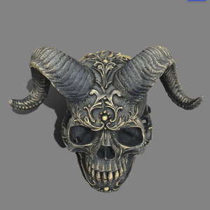 Gothic Punk phong cách Satan điêu khắc RAM của sừng đầu bức tượng phục sinh trang trí đồ trang trí thủ công nhựa - Product Image 4