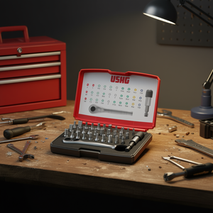 Juego de destornilladores Usag de 32 piezas, kit de puntas Torx Ph Hex con mango de trinquete para reparaciones de precisión - Product Image 3