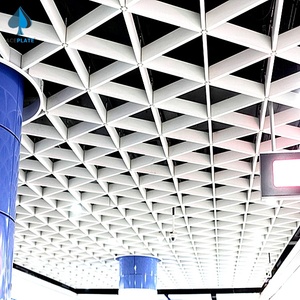 Acebond vuông sàn kim loại Trần Kích thước nhôm zodias nhôm Mall hiện đại treo trần giả lưới 50*50mm đen 7 mét - Product Image 1