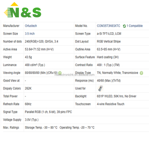 3.5" 240*320 TFT LCD <b>Module</b> For Industrial <b>Control</b> Medical Automotive Equipment COM35T3N93XTC - Product Image 4