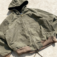 Veste de travail zippée en denim délavé personnalisée, veste de travail lourde, veste de travail de Detroit, veste de travail de charpentier, veste de travail, veste délavée à l'acide pour homme