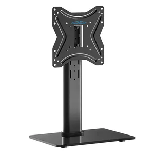 Soporte universal para TV – Soporte de mesa para televisores LCD LED de 27  a 60 pulgadas – Base de TV ajustable de 6 niveles con base de vidrio