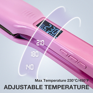 Lisseur de cheveux professionnel à plaques larges rose, 480 degrés, écran LCD numérique, titane, lisseur de cheveux à marque privée - Product Image 2