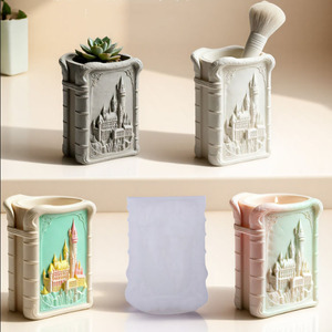 Moldes de silicona YS <span class=keywords><strong>Magic</strong></span> Castle para velas, recipientes de yeso, cajas de almacenamiento, moldes de fundición, suministros para hacer macetas de hormigón DIY - Product Image 1