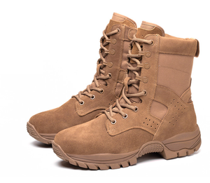Botas de Desierto Personalizadas HPB912 para Verano e Invierno, de Alta Calidad, en Gamuza Marrón Coyote, Cuero Genuino con Cierre Lateral - Product Image 1