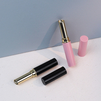 Tube de rouge à lèvres vide noir, Tube de rouge à lèvres rose conteneur de rouge à lèvres rechargeable de luxe, étui et Tube vides