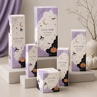 Boîte pliante en carton blanc personnalisée avec impression de motif fantôme d'Halloween pour les cosmétiques de soin de la peau, cadeau de festival