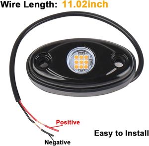 ไฟร็อคไลท์กันน้ำสีเดียว 9W 9 หลอด LED สีม่วง สีขาวบริสุทธิ์ สำหรับรถบรรทุก รถยนต์ SUV - Product Image 2