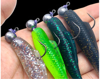 NOUVEAU Leurre de pêche souple pour eau douce, type Drop Shot, avec hameçon jig head, pour micro-espèces, longue portée, queue fourchue