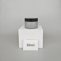 Pot en plastique givré personnalisé avec logo, 8 oz, vide, pour beurre corporel, luxe, 250 ml, 250 g, 200 ml, avec couvercles noirs.