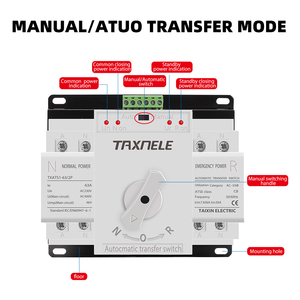 ATS 4P 63A 230V Disjoncteur Double puissance Commutateur de transfert automatique Commutateur de transfert automatique 4p double puissance ats - Product Image 4