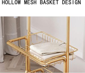 Custom LOGO Salon Gold Metal Human Hair Rack Wig Shop Display Shelf Floor Standing Hair Extension Display <b>Stand</b> - Product Image 3