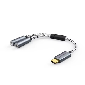 Adaptador Divisor de <span class=keywords><strong>Cable</strong></span> USB Tipo C a 2*3.5mm con Conector Hembra para Auriculares, con Revestimiento de PVC para Uso con Micrófono y Altavoz - Product Image 1