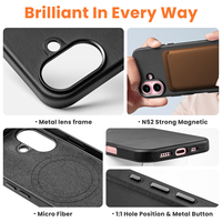 Nouvel arrivage Joli PU Doux Confortable pour iPhone étui pour 16 Pro Max 15 14 13 12-Couverture de téléphone de charge sans fil