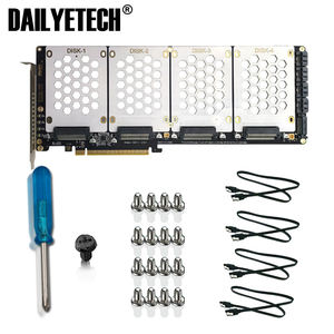 PH46-4 4 Disk SFF8639 U.<span class=keywords><strong>2</strong></span> NVME & SATA <span class=keywords><strong>2</strong></span>,5-Zoll-Festplatte zu PCIE 4.0 Split Card PCIE 4.0 X16 Festplatten adapter karte - Product Image 2