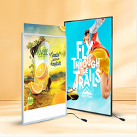 Boîte à lumière LED ultra-mince personnalisée, cadre rectangulaire pour menu, affiche, affichage publicitaire mural, boîtes à lumière fines pour les entreprises