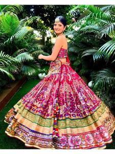 Conjunto de Lehenga Choli Dupatta de Algodón Muslin Pesado con Estampado Digital para Mujer, Ideal para Festivales Tradicionales, Bodas y Fiestas - Product Image 5