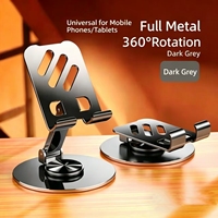 Support de bureau pliable rotatif à 360/720 degrés pour téléphone et tablette, entièrement en métal