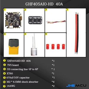 ตัวควบคุมการบิน Betaflight F405 OSD พร้อม ESC 40A PWM Dshot600 2-6S GHFAIO-HD สำหรับโดรนแข่ง Toothpick RC - Product Image 6