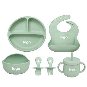 Naike 2026 Baberos de Silicona Ecológicos, Libres de BPA, de Grado Alimenticio, Set de Alimentación <span class=keywords><strong>para</strong></span> Bebés, Set de Platos <span class=keywords><strong>para</strong></span> Recién Nacidos, Regalo - Product Image 1