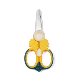 Lu Ban's Work Baby Food <b>Scissors</b> Yellow Green 0-12 Months Portable <b>Meat</b> Vegetable Cutter For Home Use - Product Image 4