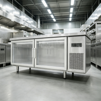 Table de préparation réfrigérée en acier inoxydable de qualité commerciale avec une capacité de 360 L, efficacité énergétique A+++, pour les pizzerias