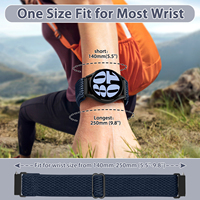 Bracelets de montre en nylon élastique de 24 mm avec boucle à ardillon pour Venu X1/Suunto 9/9 Baro/D5/7/M9/TicWatch Altas/Pro 5/Pro 5 Enduro