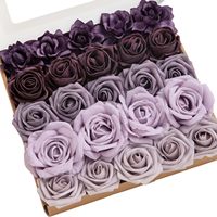 Têtes de roses artificielles en mousse de soie pour bouquets de mariage DIY, centres de table et décorations florales pour fêtes à domicile