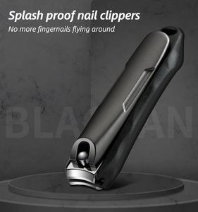 Cortaúñas de Acero Inoxidable Negro con Cuchilla Curva, Apertura de Mandíbula Ancha, Herramienta de Manicura a Prueba de Salpicaduras para Dedos de Manos y Pies - Product Image 1