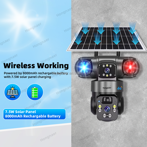 Hongnaer Kamera CCTV keamanan tenaga surya, 8MP 4G deteksi gerakan tahan air kamera IP CCTV V380 Pro 4K 3 lensa ganda kartu Sim 4G - Product Image 5