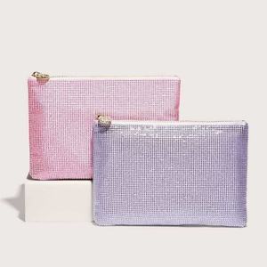Bolsa de cosméticos personalizada con diamantes de imitación, bolsos de noche de cuero con diamantes, 2025, bolso de mano elegante para mujer, chica, fiesta de viaje - Product Image 1