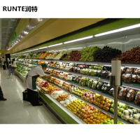 Réfrigérateur ouvert multi-étages pour supermarché, vitrine réfrigérée ouverte pour produits laitiers et boissons
