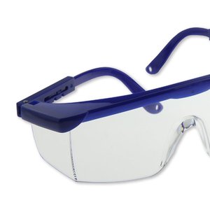 Lunettes de sécurité à monture intégrale, monture bleue, verres transparents, protection pour travaux en laboratoire chimique - Product Image 4