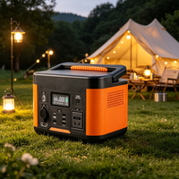 Centrale Électrique Portable LiFePO4 Grande Capacité avec Poignée Amovible Personnalisable, Démarrage d'Urgence Solaire 500W à Onde Sinusoïdale Pure