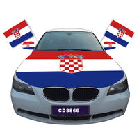 Housse de capot de voiture avec drapeau de la Croatie, logo croate personnalisé, élastique, pour rétroviseur, décoration pour événements sportifs