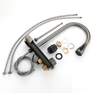 Thông Minh 1-Bát thả Vòi Nước Nhà Bếp LED Temp hiển thị Gunmetal màu xám thép không gỉ Thác sprayhead Bát duy nhất Máy Trạm - Product Image 6