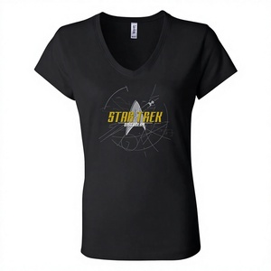 T-shirt vintage pour femme avec logo personnalisé, écologique, 100% coton, décontracté, tricoté, col rond, imprimé graphique, vente en gros - Product Image 1