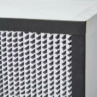Filtre HEPA H13 H14 résistant aux hautes températures, à cadre en aluminium, plissé profond, pour la fabrication de salles blanches semi-conductrices