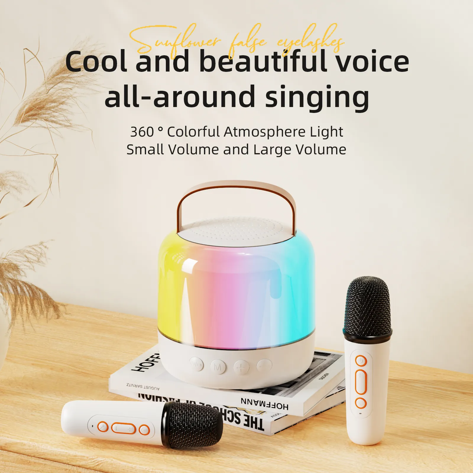Beste Cadeau Draagbare Led Mini Karaoke Speaker Met 2 Draadloze Microfoon Voor Kinderen Mini Bt Speaker Karaoke Speaker Met Microfoon