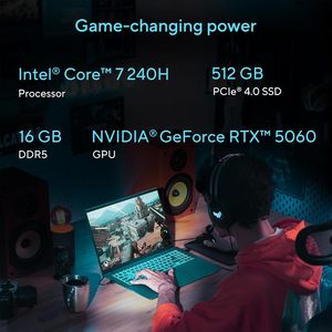 Portátil para Juegos V16 de 16 Pulgadas con Pantalla WUXGA de 144Hz, Intel Core I7 240H, GeForce RTX 5060 de 12 Núcleos, 16GB de RAM, 512GB SSD, Windows - Product Image 3