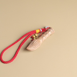 Colgante de madera de durazno Wenchang con borla, amuleto para regalo de estudiante, artesanía de madera - Product Image 4
