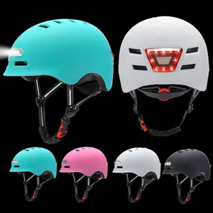 2020 новый модный дизайн, умный встроенный шлем для взрослых, велосипедный шлем со светодиодной подсветкой, шлем для скутера