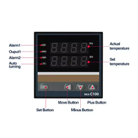 REX-C100 Digital PID Temperatur Original Baru 48*48mm, 100-240VAC, Input Thermocouple/RTD, Output Relay/SSR