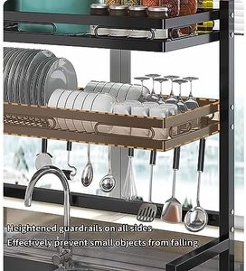 Organizador de Artículos para el Hogar, Escurridor de Platos de Acero Inoxidable Sobre el Fregadero, Estante de Almacenamiento para Secar Platos para la Cocina - Product Image 3