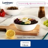 Service de table Luminarc en verre trempé de 18 cm – Assiette moderne épaissie pour barbecue, salades, desserts et repas – Vaisselle domestique