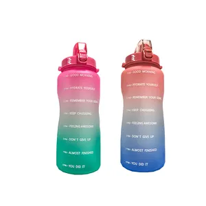 Gallon Water Bottle 2.2L Half Gallon PETG Drinking Sport Water Bottle With Motivational Time Maker